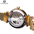 185 Forsining 2020 Damenuhr Top-Marke Luxus Kreative Diamantuhr Automatische Mechanische Uhr Goldfarbe